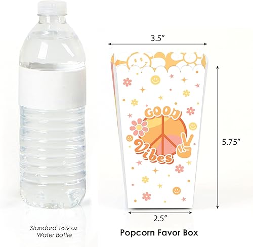 Miniatura 2 de Big Dot of Happiness Stay Groovy - Cajas de golosinas de palomitas de maíz boho hippie para fiesta, juego de 12