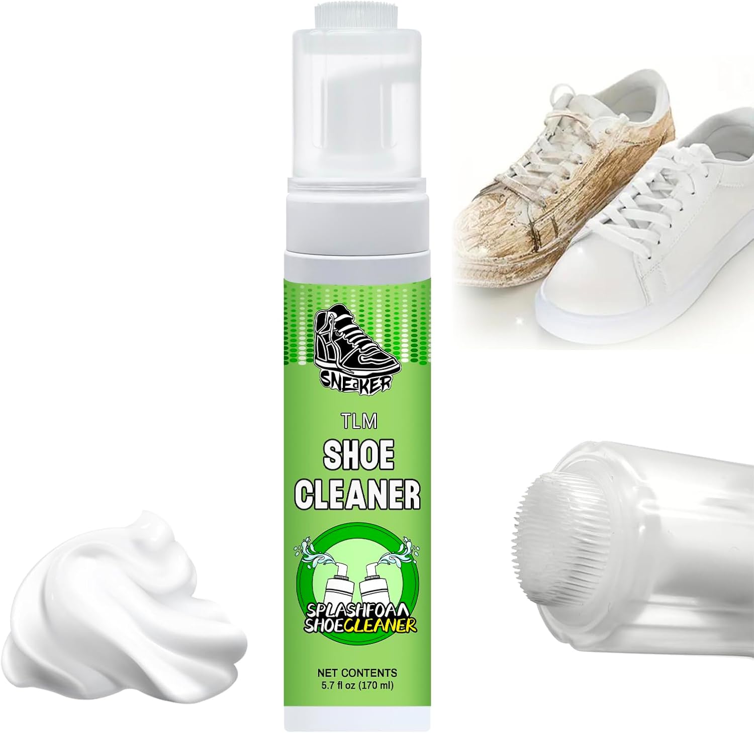 Suede and nubuck cleaner, New suede shoe cleaner with brush, no-rinse foam shoe cleaner kit for leather, boots, knits, canvas, nubuck, fabric, tennis