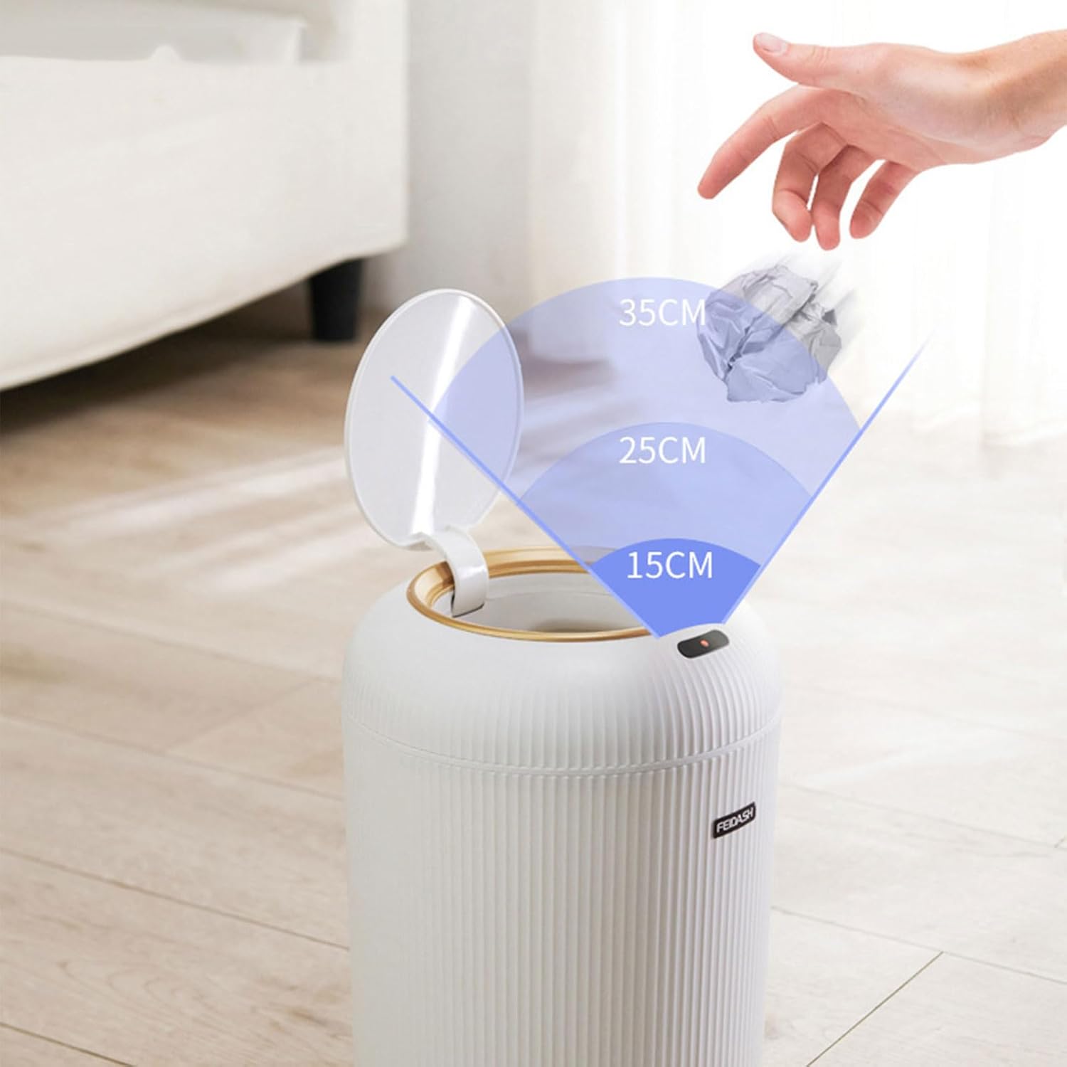 Automatic Sensors Trash Can for Bathroom Kitchen Luxury Smart Trash Bin Bedroom Waterproof Electric Waste Bin 9.5L/10L