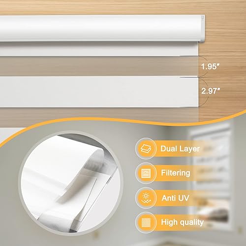 Miniatura 4 de Persianas motorizadas de cebra con control remoto filtrado de luz, persianas inteligentes para ventanas, persianas horizontales eléctricas de doble