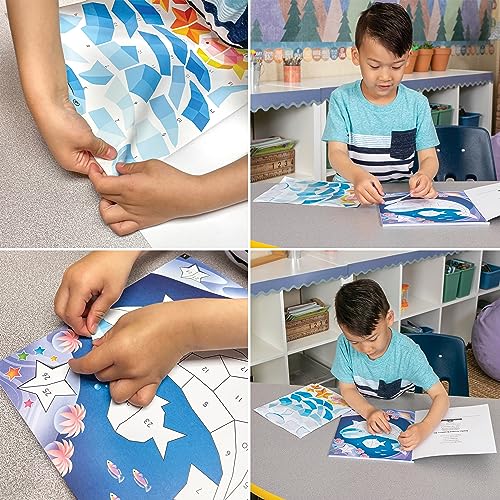 Image of Teacher Created Resources Ocean Life Modern Mosaics Stick to the Numbers (TCR10324)