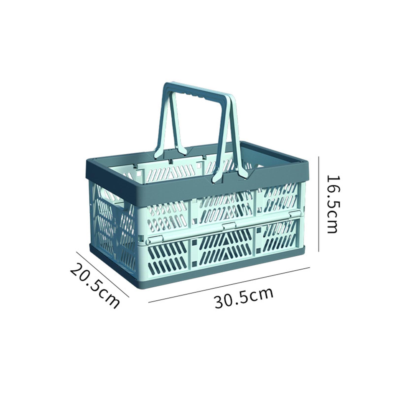 Caja de Almacenamiento de Plástico - Cesta de Almacenamiento Plegable Apilable con Caja Plegable,C-20.5 * 30.5 * 16.5cm