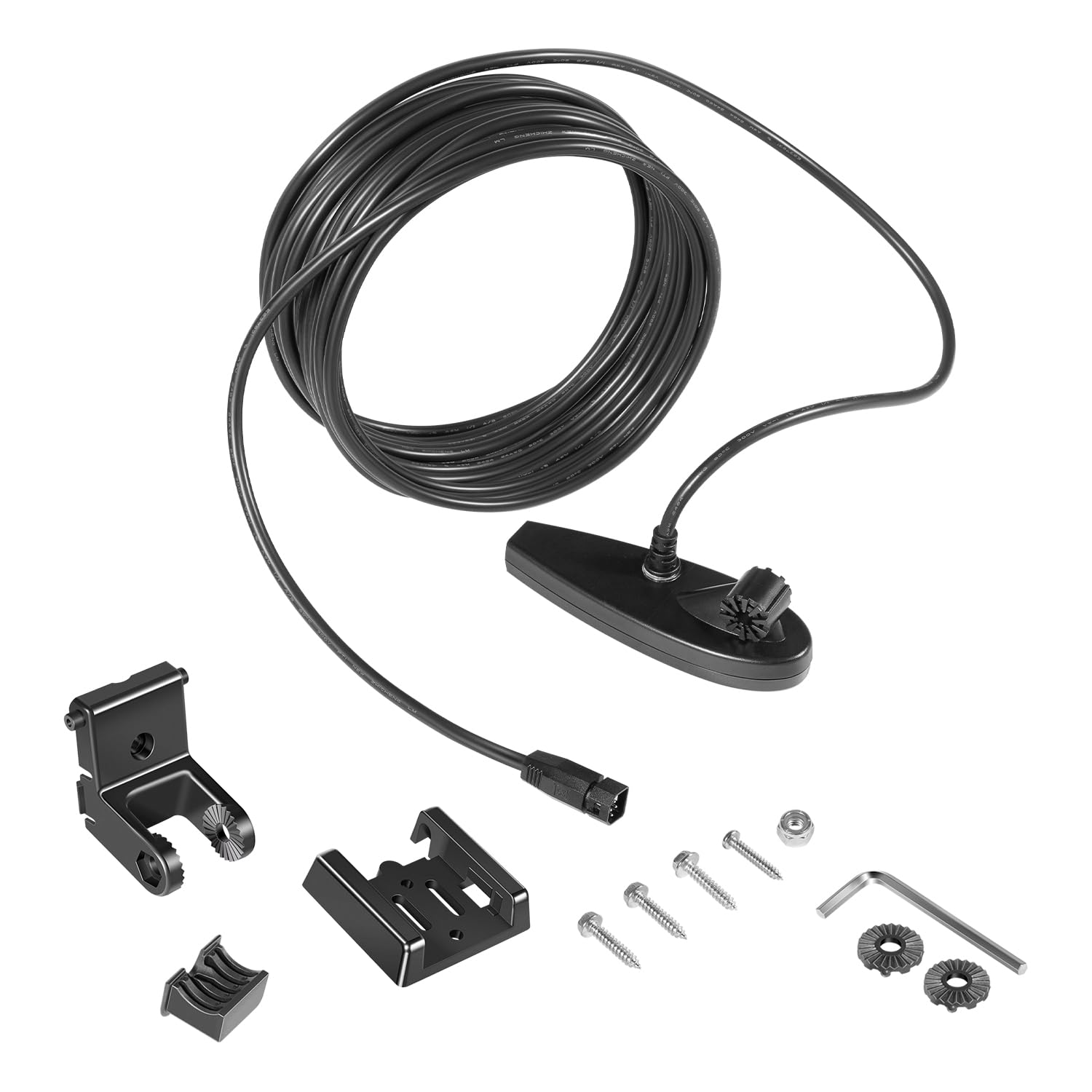 710295-1 XNT 9 HW MDI 75 T per Helix 7/8 (MEGA Down Imaging) Chirp a doppio spettro con trasduttore di montaggio dello specchio di poppa di temperatura, nero