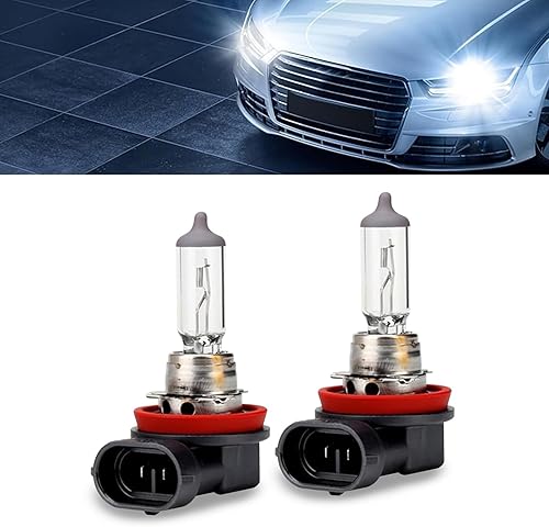 Miniatura 1 de Jewkot Pack-2 - Bombilla halógena de cuarzo H11-55W para automóvil, estructura de filamento ultra brillante todo en uno, bombilla de haz