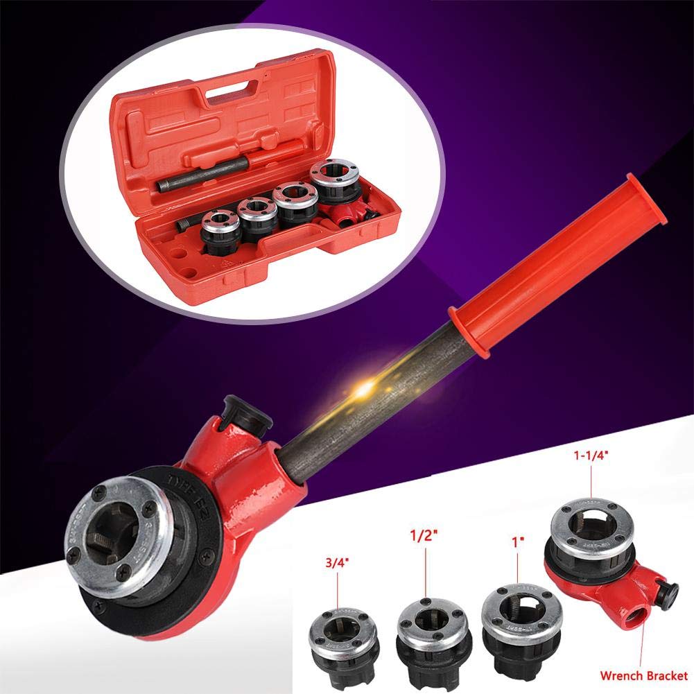 Estink Kit de Roscado, 6 Piezas, 1.27-3.17cm | Juego de Machos, 4 Moldes y 6 Herramientas, para Tuberías de Agua y Gas, Fontanería y Mantenimiento