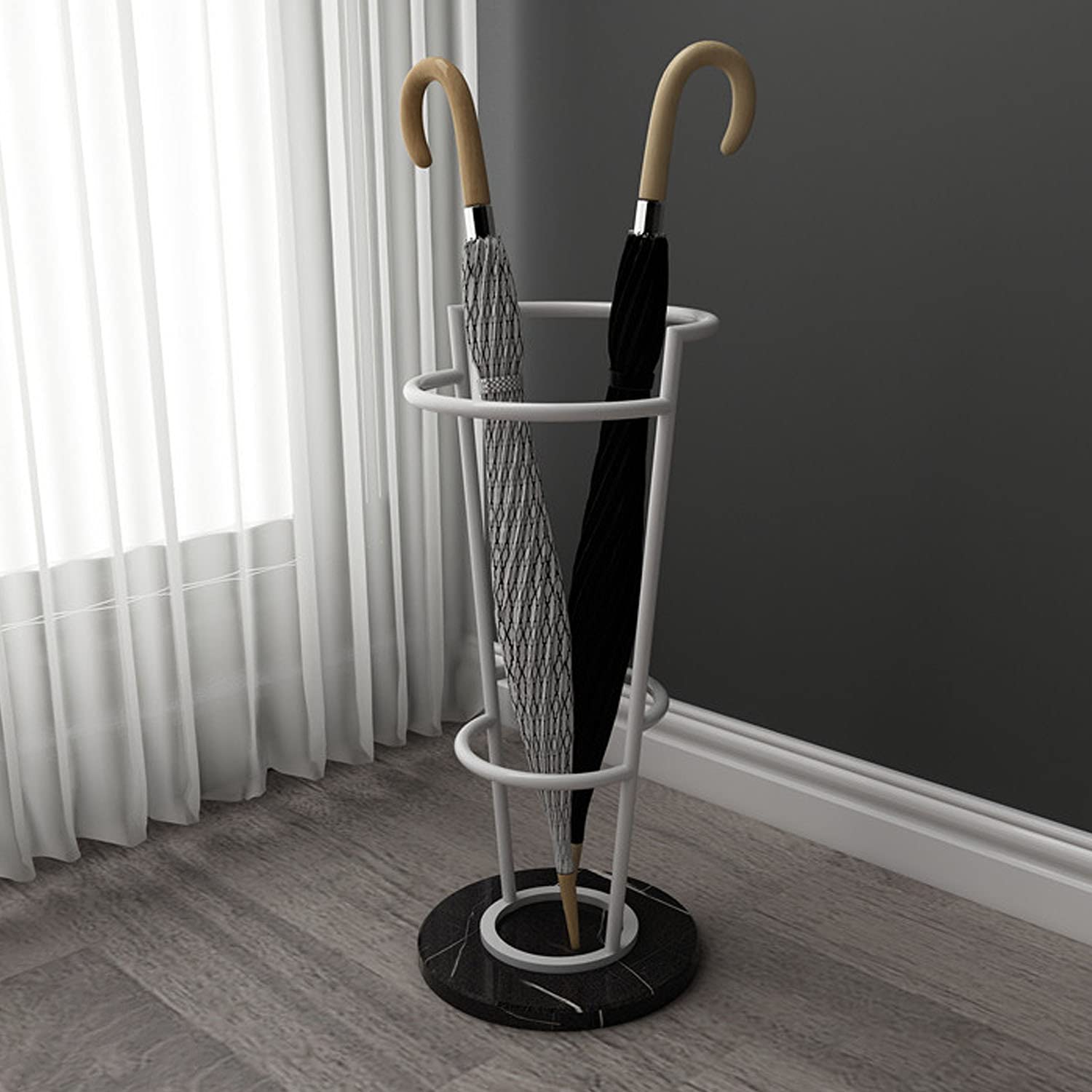 Porte-parapluie rond en marbre et or DASHADAO pour entrée chic