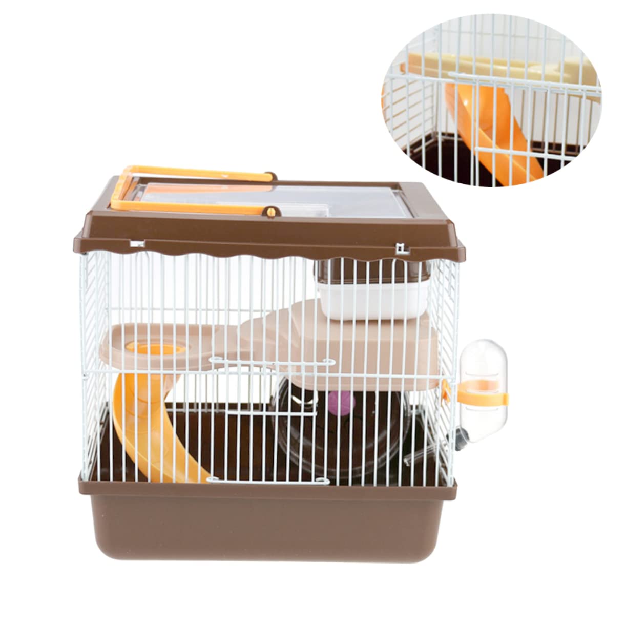 POPETPOP Cage pour Hamster avec Roue Et Réservoir Eau Maison pour Animaux De Compagnie Cage Transparente pour Petits Animaux