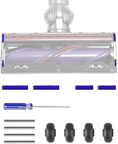 Tiras de felpa suave + rodillo delantero y piezas de repuesto para cabezal de limpieza Dyson V8 V10 para aspiradora Dyson V8 V10 (para DYSON V8 V10)