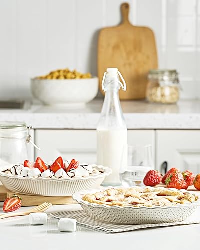 Miniatura 10 de getstar Molde de cerámica para tartas de 9 pulgadas para hornear, antiadherente, apto para horno y lavavajillas, plato para hornear quiche de Puntos