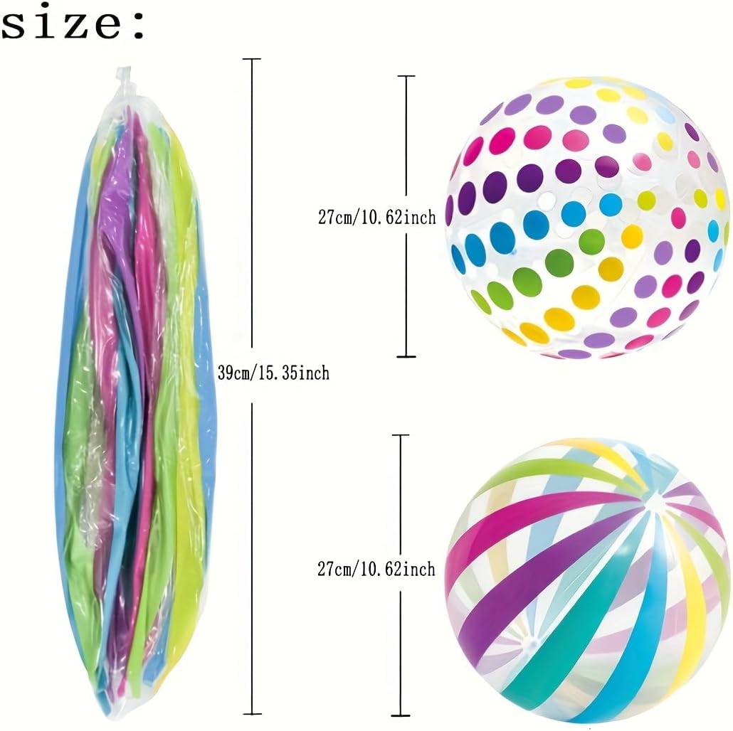 1 Pack Inflatable Beach Ball, Striped Water Ball for Outdoor Beach, Pool, and Summer Party Games