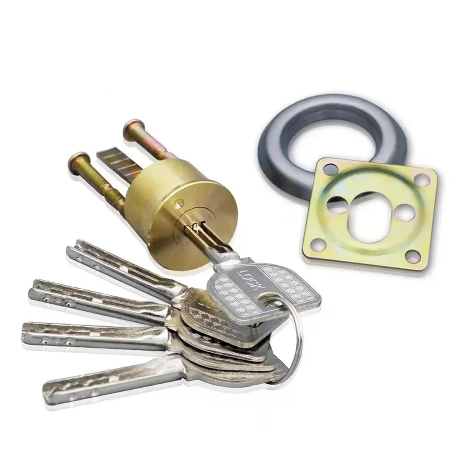 Sxolcoufoh D Copper Lock Core Opening Crescent Outer Oor Lock Core With Key 1Pcs(D)