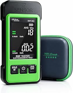 EMF Detector EMF-802 by VVV-Group | Electromagnetic Radiation Meter with Electric & Magnetic Field Detection, Peak/Average Modes, LCD Alarm | EMF Reader for Home, Office, RF Safety