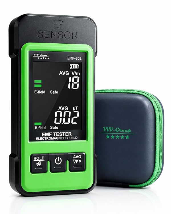 EMF Detector EMF-802 by VVV-Group | Electromagnetic Meter with Electric & Magnetic Field Detection, Peak/Average Modes, LCD Alarm | EMF Reader for Home, Office, RF Safety by VVV-Group - Used condition - US$14.99