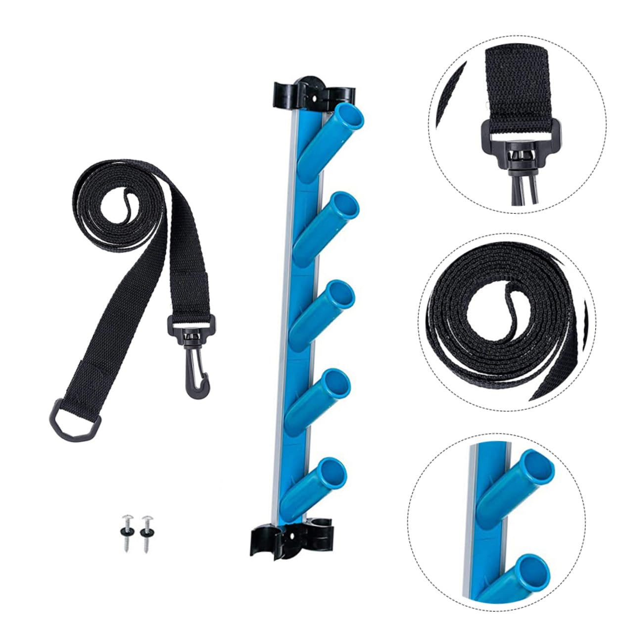 Estante para Limpieza de Piscinas Azul PVC y Nylon para Herramientas