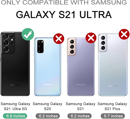 Miniatura 2 de Dexnor Funda para Samsung Galaxy S21 Ultra, Protector de pantalla y soporte integrados Protección de grado militar resistente a prueba de golpes