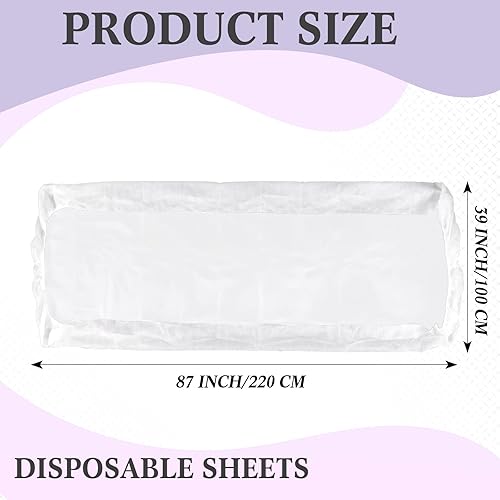 Miniatura 2 de Mixweer 30 piezas de sábanas ajustables suaves no tejidas para mesa de masaje, sábanas desechables transpirables para mesa de masaje, cubierta