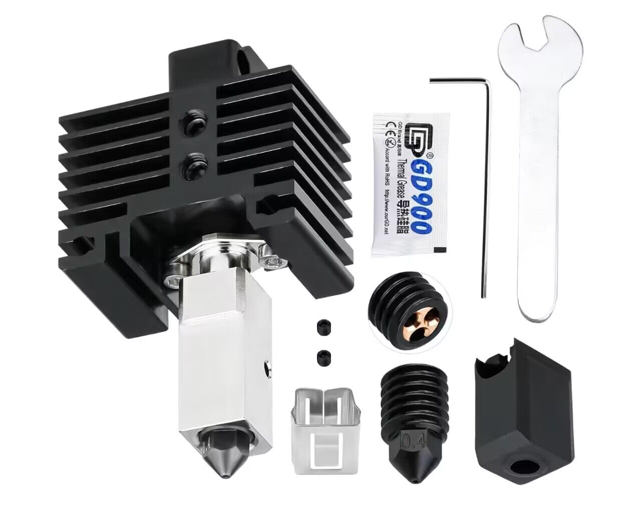 Hotend Kit for Bambu lab X1,X1-Carbon Combo,P1P,P1S,High Flow and High Temp Hotend with Hardened Steel Nozzle,Bi-Metal Heatbreak and Silicone Sock Compatible with Bambu Lab X1/P1 Series 3D Printers