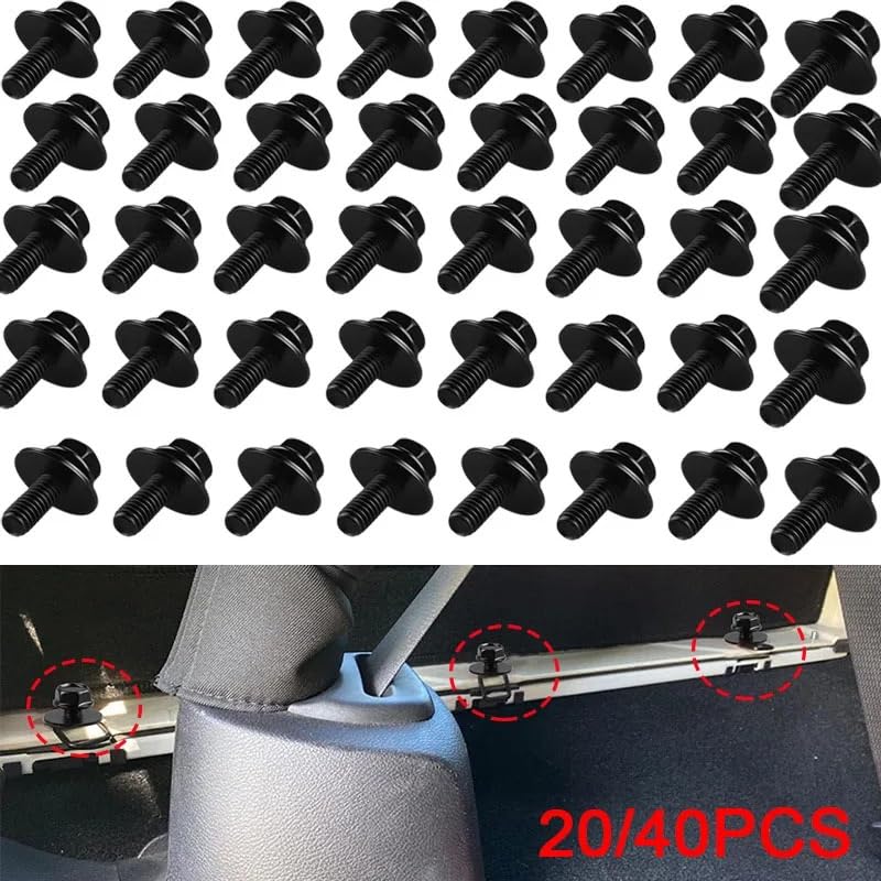 Car M6 Body Bolts for Car Body for Fender Bumper Engine Cover Splash Shield Guard Bumper Fastener Rivet Screws(40PCS)