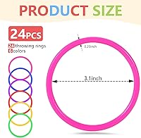 Vista 2 de OBTANIM Juego de 24 anillos de plástico de 3 pulgadas para niños y anillos de lanzamiento al aire libre para juego de práctica de velocidad