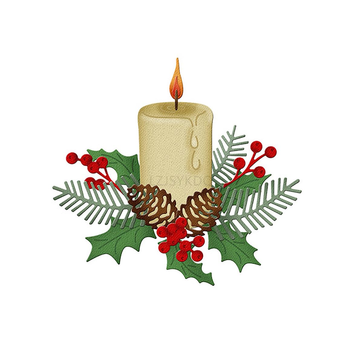 Candle Die Cuts for Card Making, Christmas Leaves Metal Cutting Dies for Paper Scrapbooking, DIY Stencils for Album Party Wedding Festivals Decoration