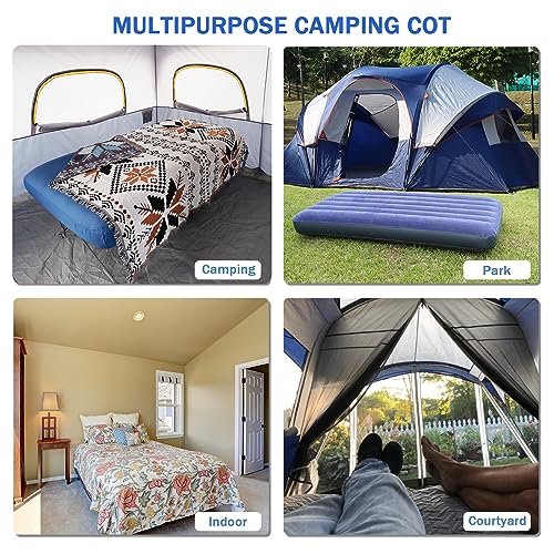 Image of KAMPKEEPER Camping Cot,Camping Cots for Adults,Folding Camping Cot with Inflatable Air Mattress and Carry Bag,for Outdoor Travel Camp Beach Vacation (not Included The Airpump)