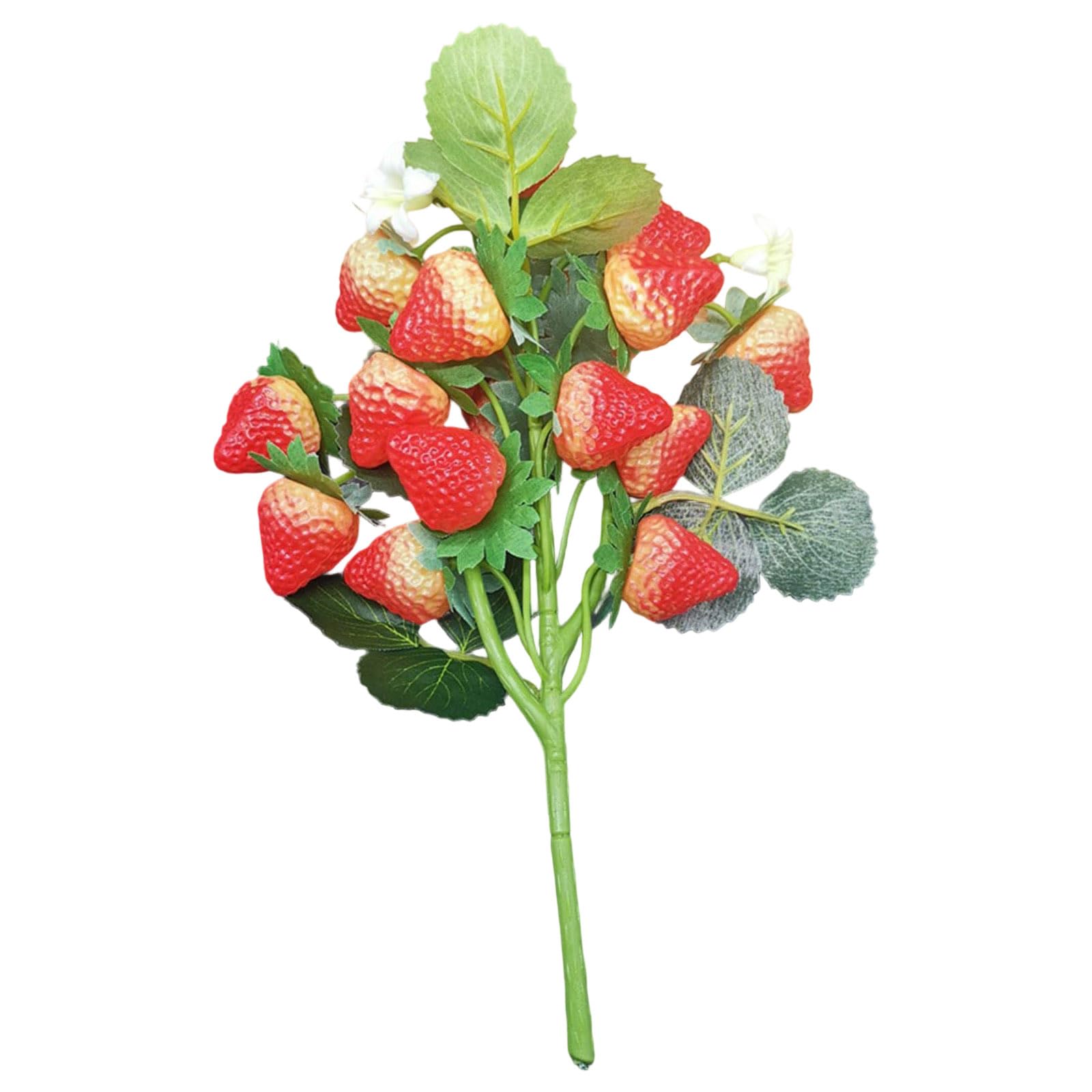 Hsioluted Artificial Strawberry Branch Table Decor for Year-Round Celebrations Home Party Centerpiece Fake Strawberry Ornamental Branch Maintenance-Free Decoration for Christmas Thanksgiving Tabletop