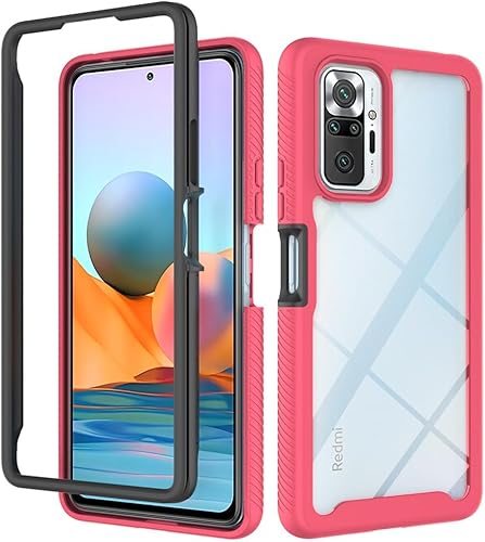 Asuwish Funda de teléfono para Xiaomi Redmi Note 10 Pro con protector de pantalla de vidrio templado y soporte delgado híbrido resistente resistente