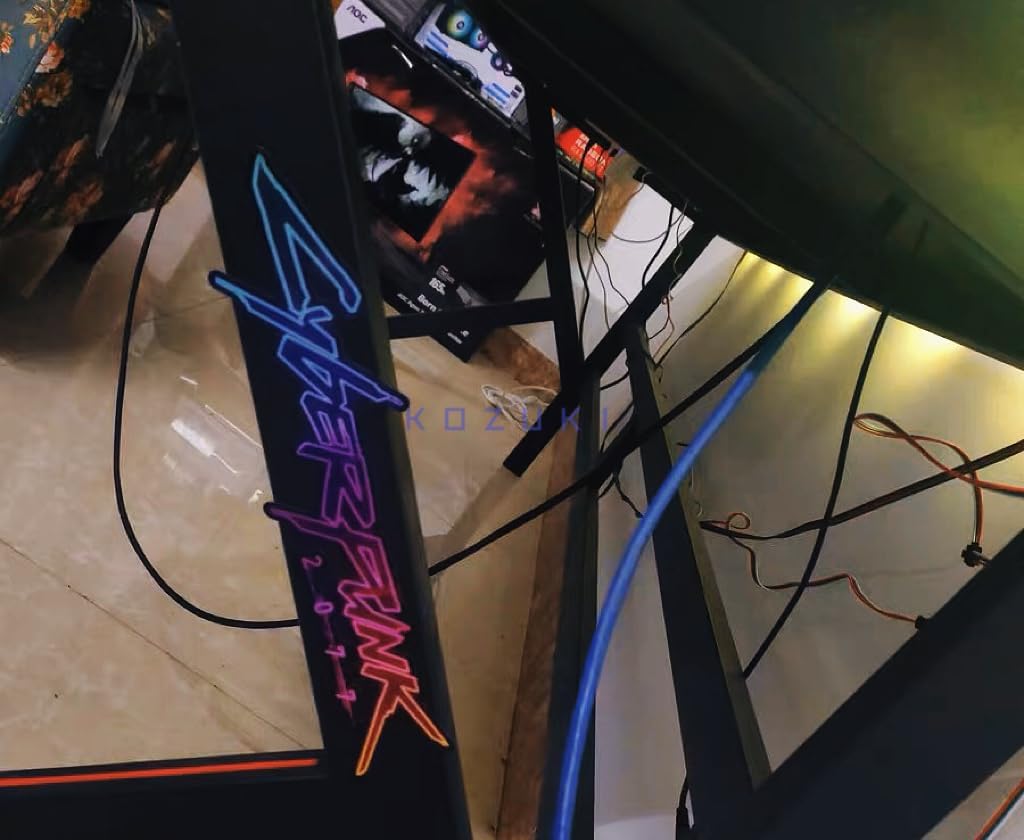 Vinyl Sticker Cyberpunk Decal Water Proof Reflective for Car & Laptop (Yellow+Black+Blue)