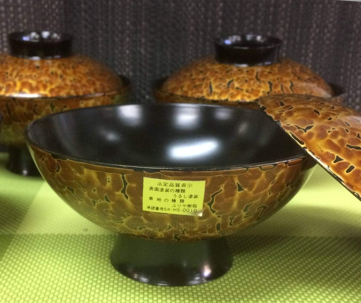 輪島塗 塩徳屋漆器店 吸物椀 蓋付き 和食器 漆器 五客 共箱