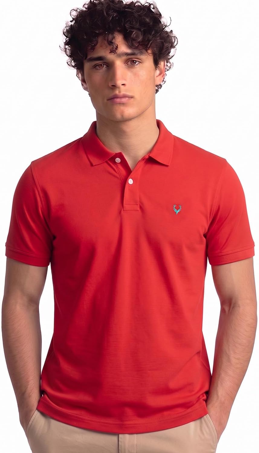 Allen Solly Men’s Polo T‑Shirt | Comfortable Rich Cotton Blend, Band Collar, Regular Fit | Stylish & Premium All Day Wear