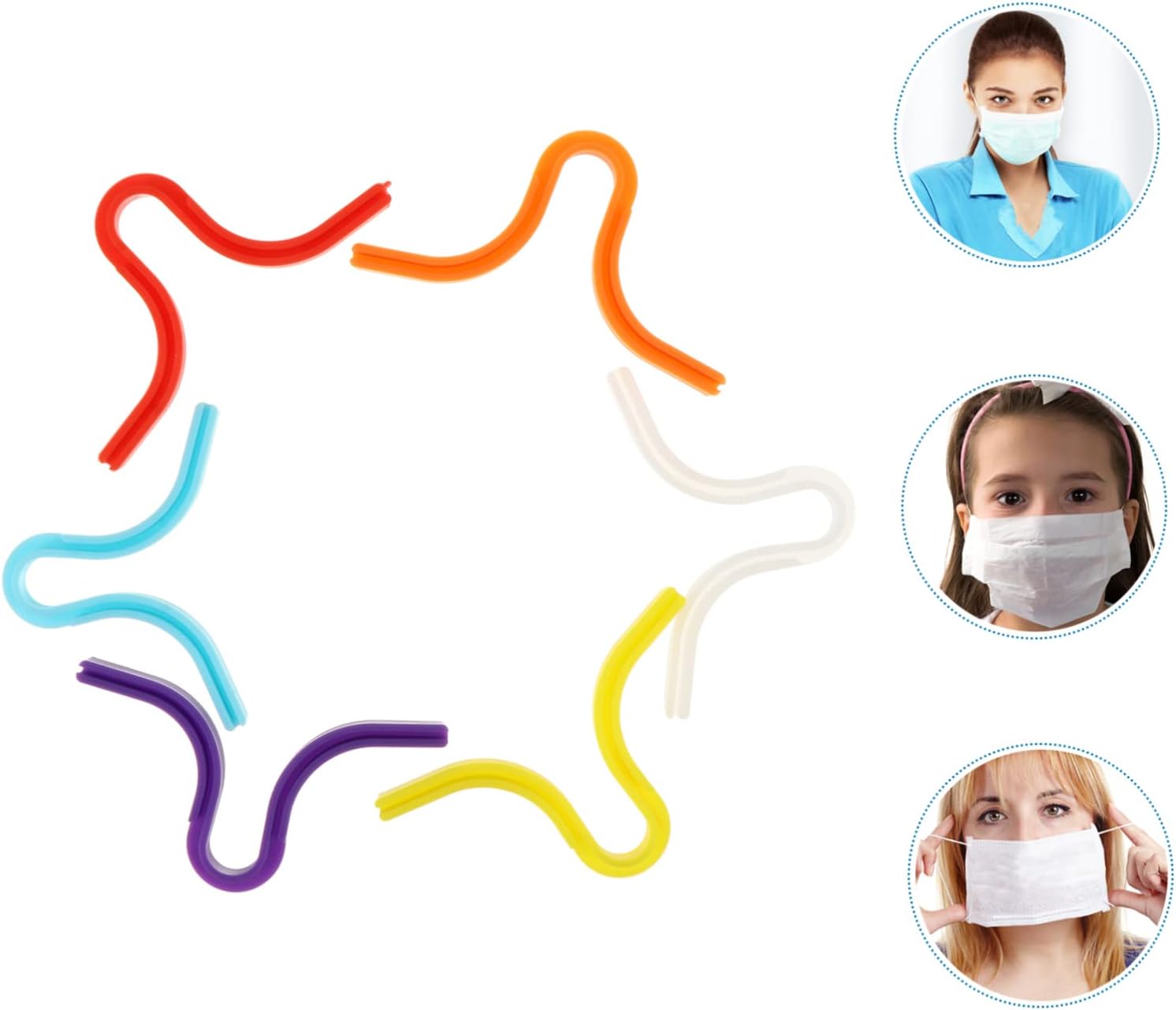 NUOBESTY 6Pcs Silicone Fog Nose Bridge Clips Comfortable and Durable Seal Nose Pads for Eyeglasses Lightweight Design for Adults for Preventing Fogging