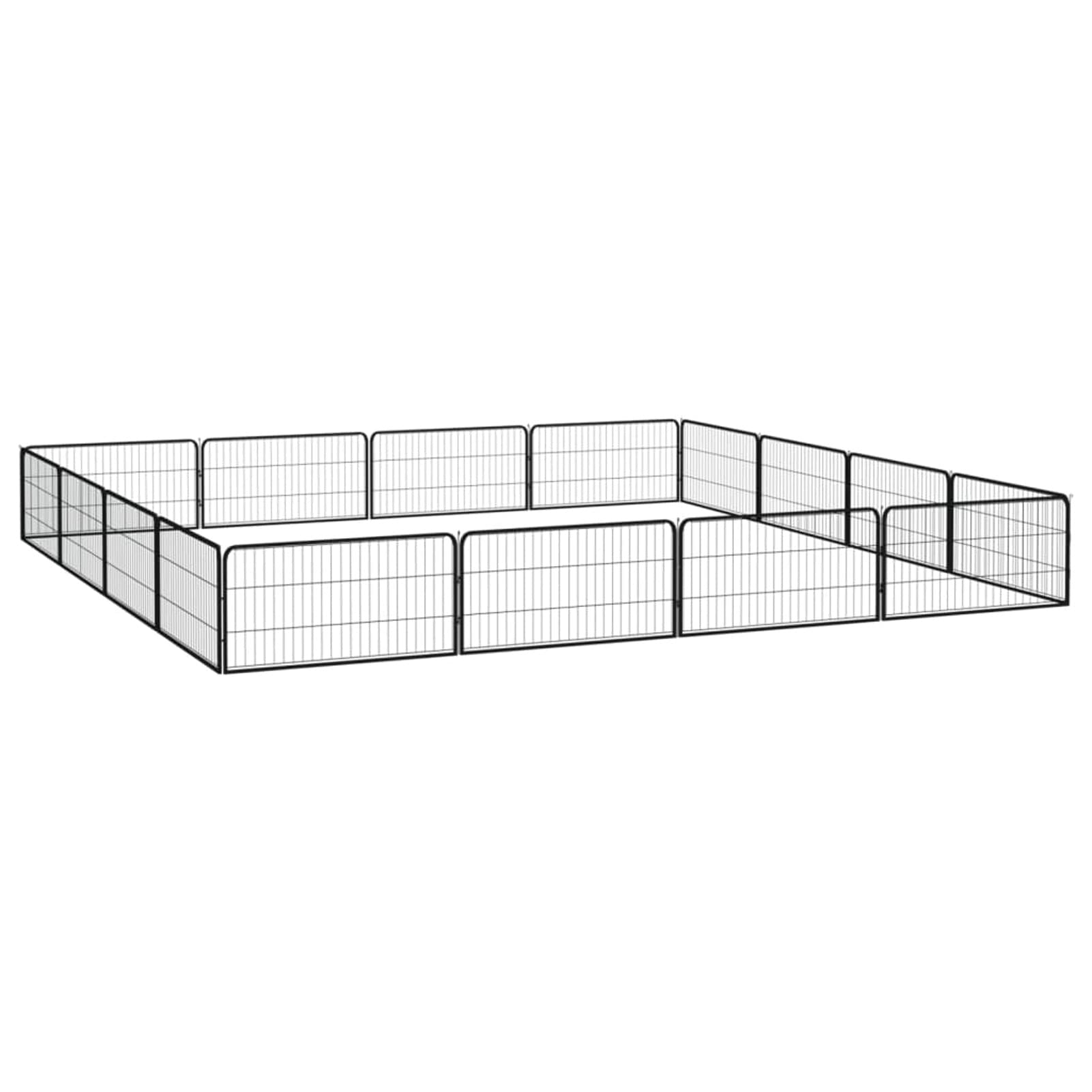 Box Cani 16 Pannelli Nero 100x50 cm Acciaio Verniciato Polvere,Articoli per animali,Animali domestici - Articoli,Articoli per cani,Cucce e recinti per cani(SPU:3115969)