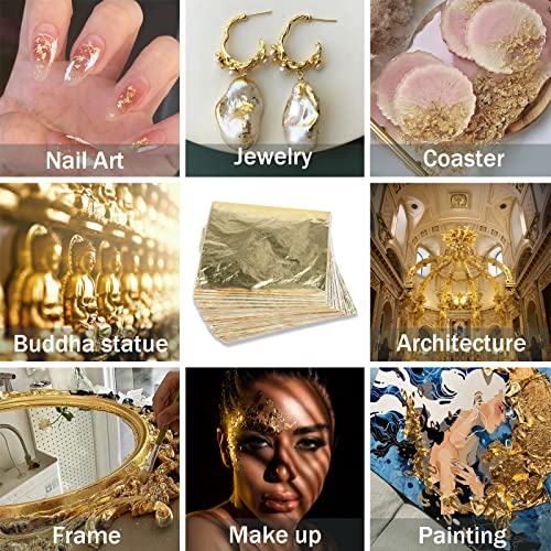 image for EllaYIDOI 200Pcs Gold Leaf Sheets Gold Foil Sheets for Gilding Craftin