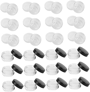 فوميز. 30 قطعة من صناديق العينات بحجم تجريبي، زجاجات سفر صغيرة مانعة للتسرب، حاويات بلاستيكية شفافة، برطمانات كريم، حاويات مكياج قابلة لاعادة الملء، برطمانات مستحضرات التجميل، برطمانات دائرية من