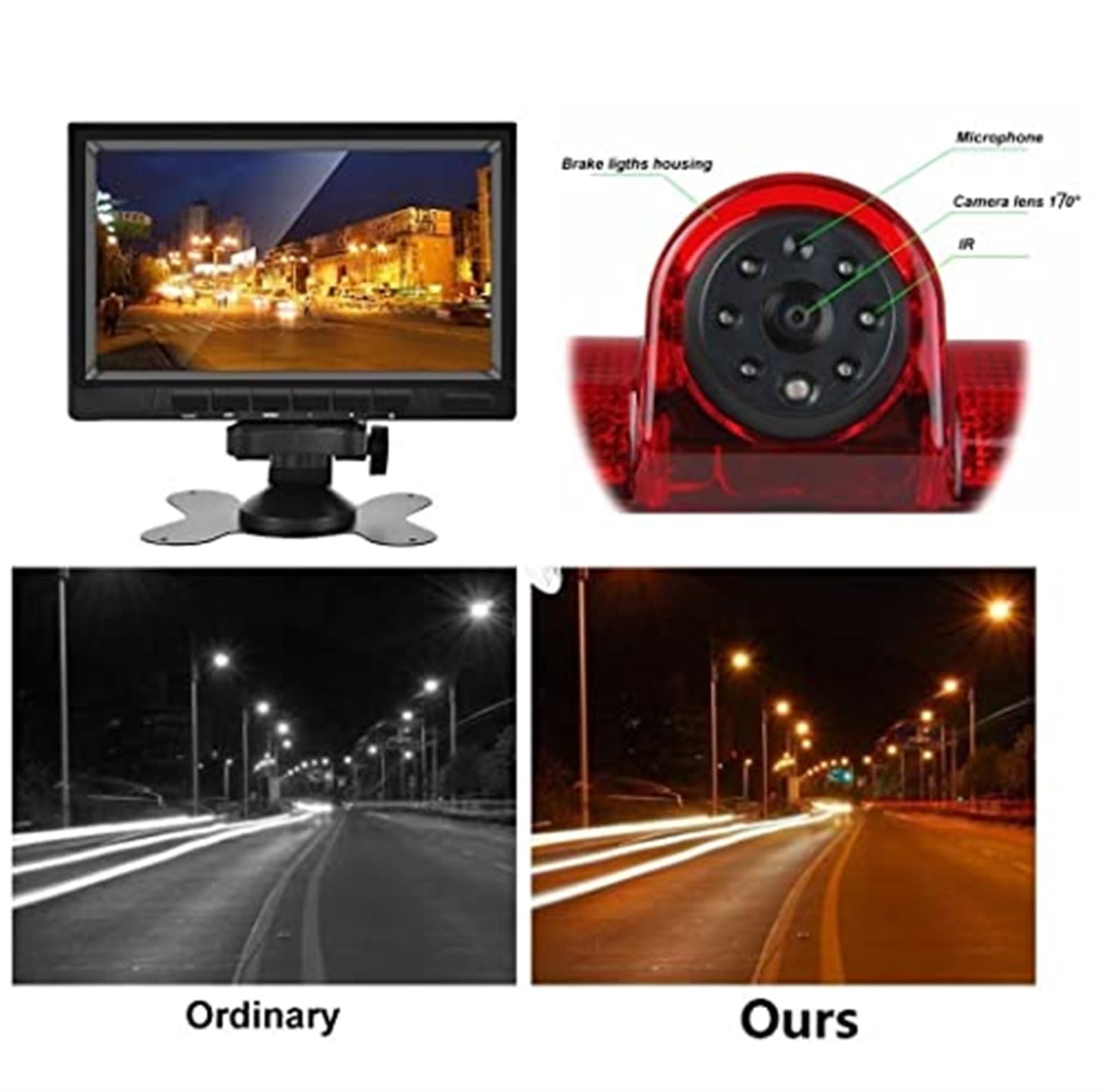 Kamera HD 720P ze światłami hamowania, stopu, do Mercedesa, Vito Metris W447 MB ​​VAN 2014-2019 Jednodrzwiowa kamera noktowizyjna Kamera tylnego światła stopu samochodu