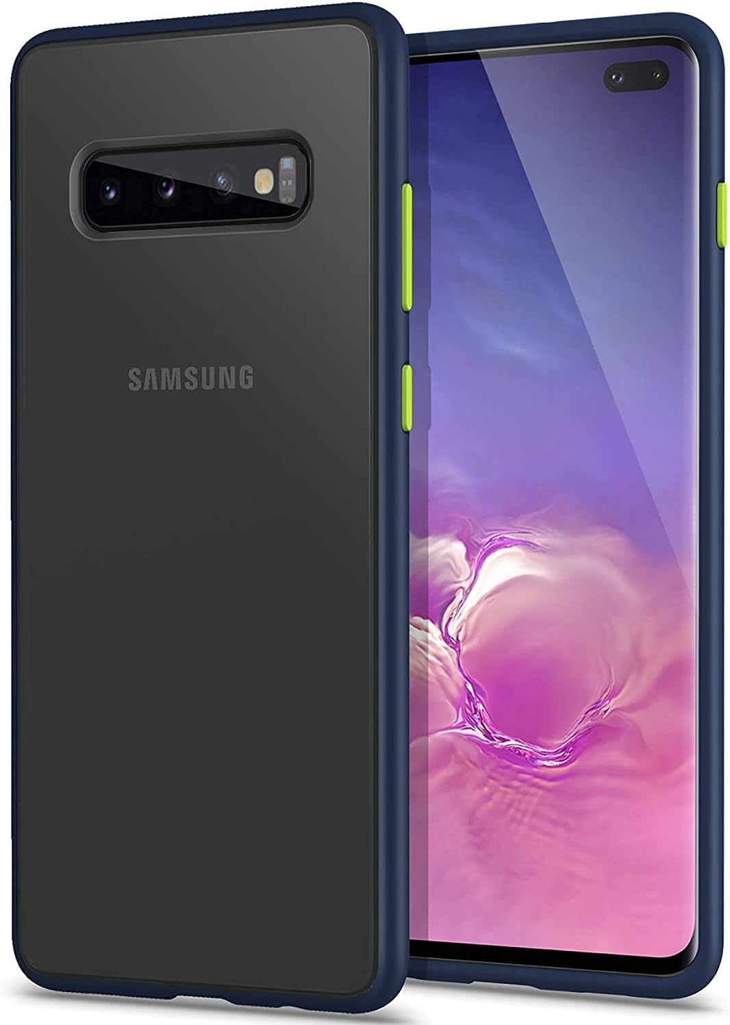 Phone Case for Samsung Galaxy S10 Plus Shockproof [Guard from Scratch/Slip/Marks] Ultra Thin Translucent Hard Matte PC Case with Soft TPU Bumper Slim Phone Cover for Samsung Galaxy S10 Plus (Blue)