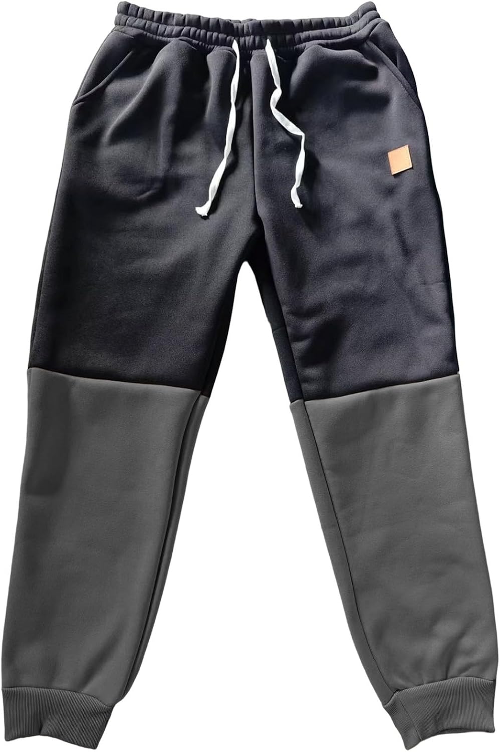Men's Fleece Sweatpants Elastic Waist Color Block