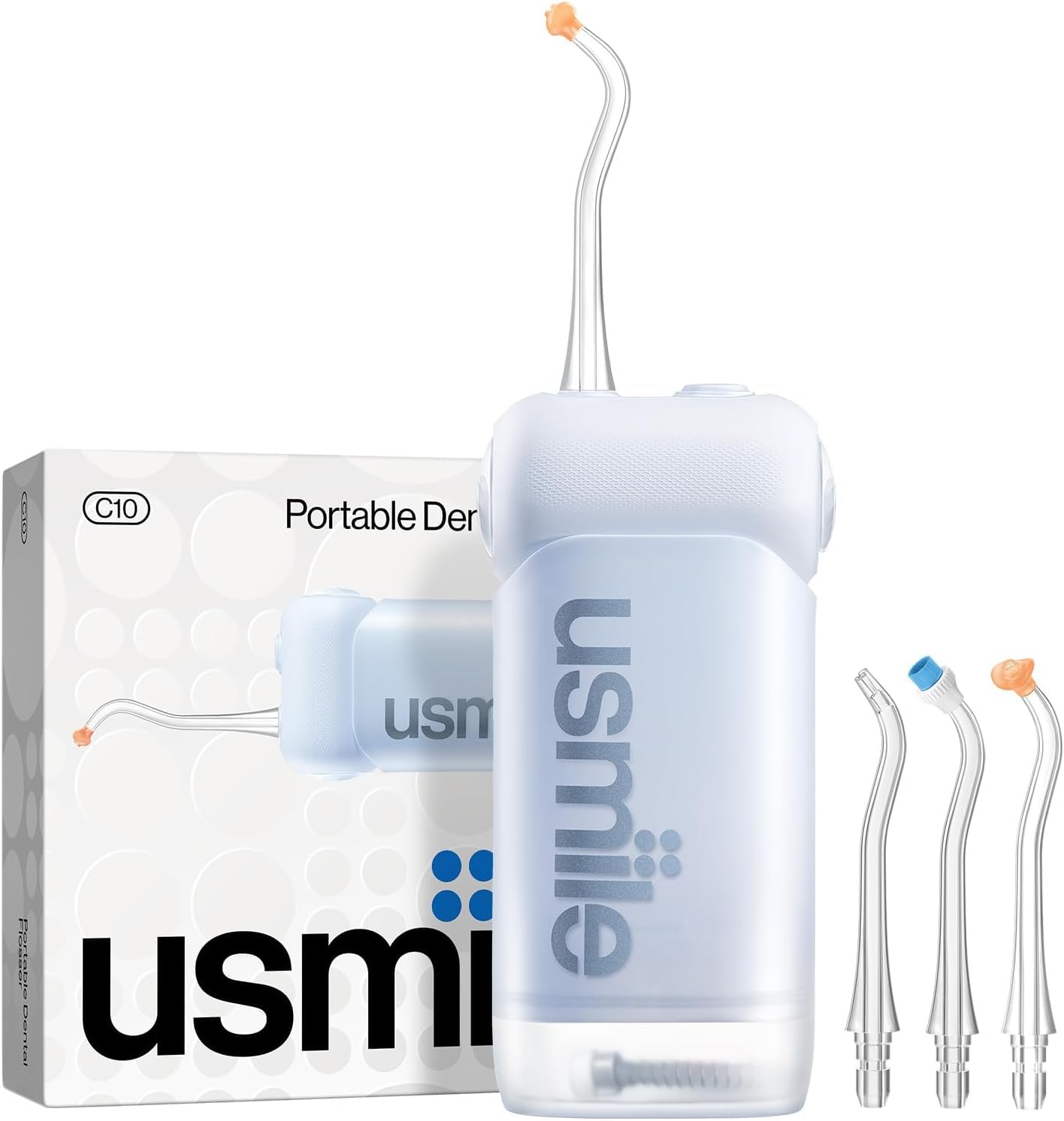 usmile C10 - Irrigador bucal portátil para viajes, plegable, recargable por USB-C, 4 modos, IPX7 impermeable, batería de larga duración, irrigador oral para aparatos ortopédicos, implantes y encías