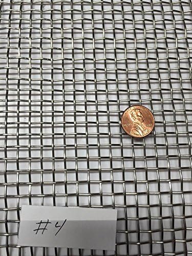 ASC Stainless Steel Mesh 304,#4 .047 Wire,Cloth,Screen,Woven Wire 12"X12"