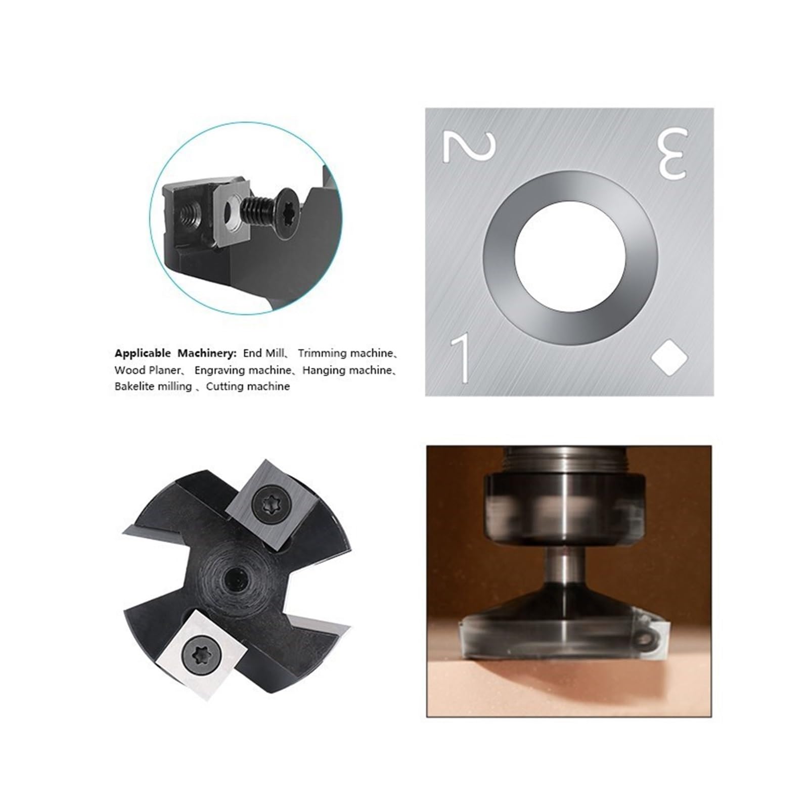 Inserti In Metallo Duro Per Frese - 10 Lame 50x12x1.5 Mm - Per Legno, PVC, Scanalature