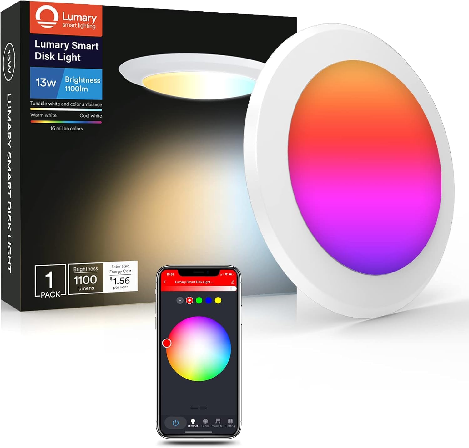 Lumary Smart Flush Mount Disk Light