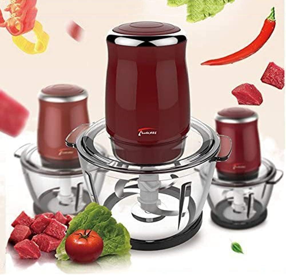 Electric Meat Grinder Multifunction Electric Food Chopper, Vegetable Fruit Mixer Chopper (220V 500W 1L) Stainless Steel Kitchen Food Processor for Meat for Meat, Vegetables, Fruits