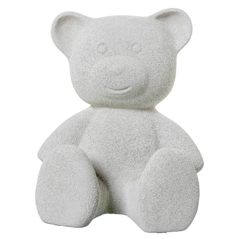 DRW Figura de un Oso Sentado de Ceramica en Gris Arena 23x20x20 cm