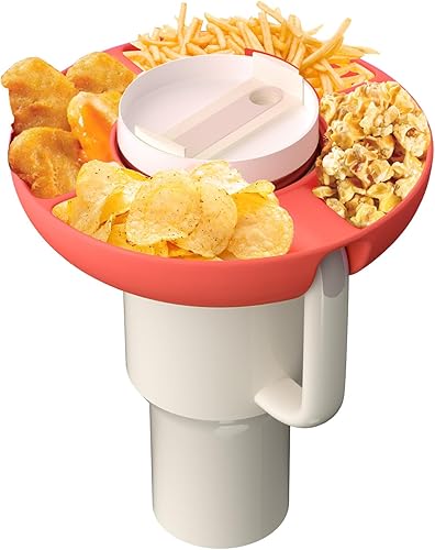 Stanley - Tazón de aperitivos para vaso de agua de 40 onzas con asa, bandeja para aperitivos Stanley, bandeja reutilizable con cuatro compartimentos disponible en Yaxa Venezuela