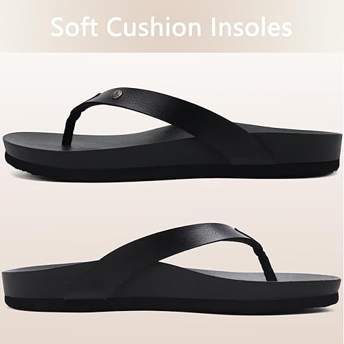 Miniatura 5 de ONCAI Chanclas para mujer con correa cómoda, esterilla de yoga, antideslizante, sandalias casuales de verano para playa con soporte de arco