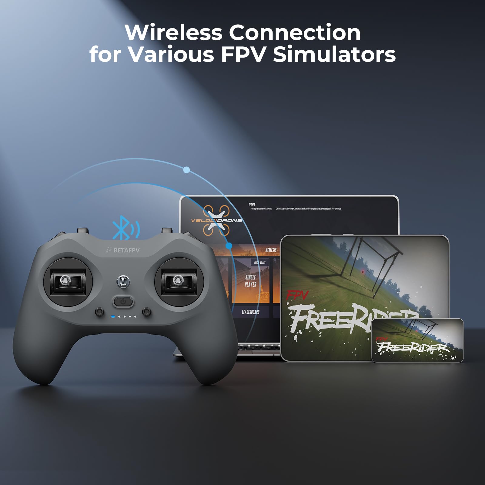 BETAFPV LiteRadio 4 Radio Transmitter with 5D Trim Switch 10-CH Adjustable, Support Bluetooth Connection, FPV Simulator, Built-in 2000mAh 1S Lipo Up to 8H, for Drone/Robot/Fixed-Wing/Drone Soccer-ELRS