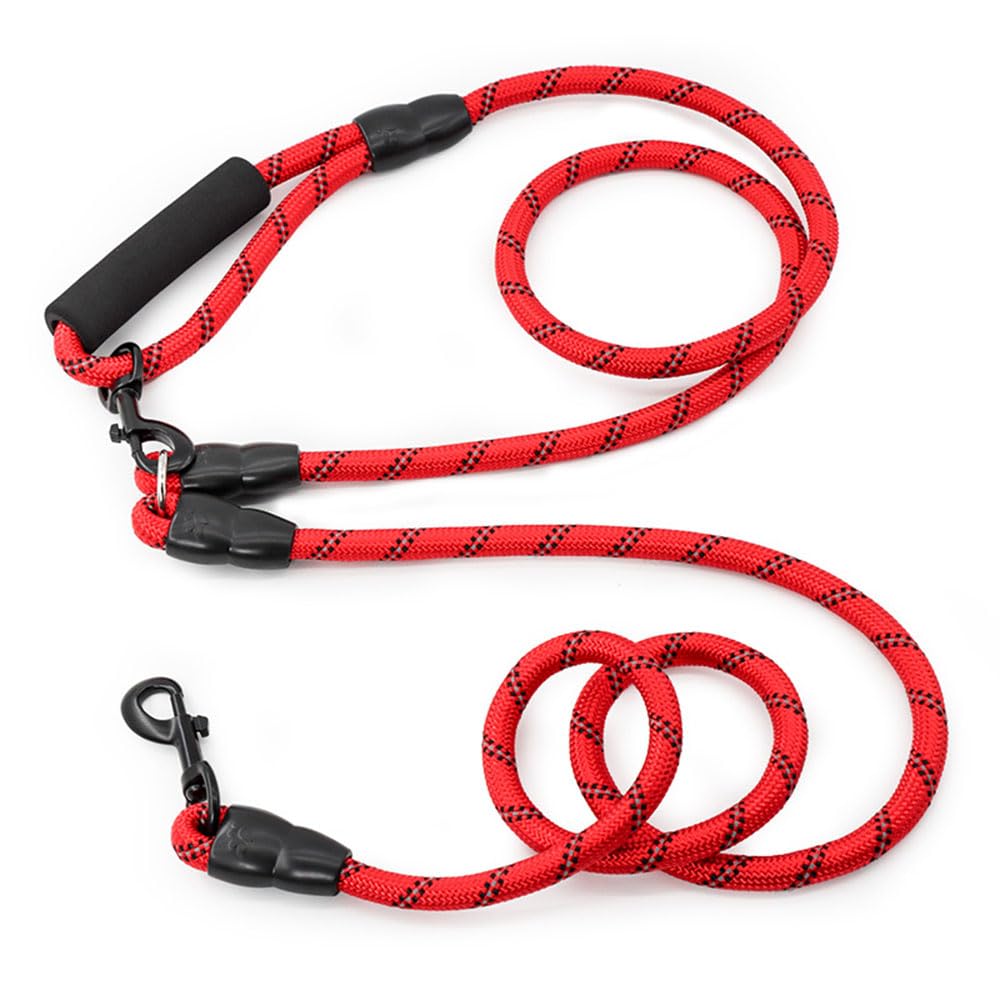 JZSHands Free Dog Leash, Crossbody Rope Adjustable Training Hands Free Leash for Small, Medium & Large Dogs Walking, Jogging and Running(2.4m, Red)