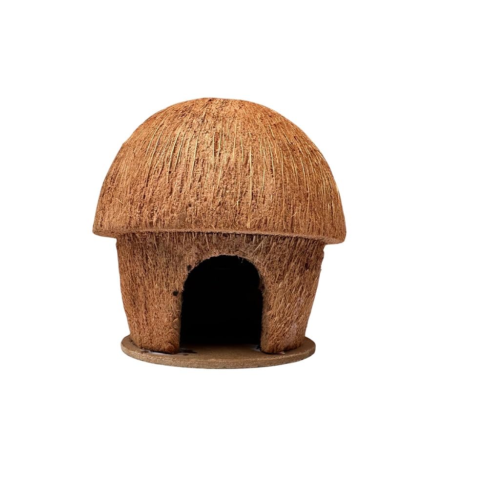 Handcrafted Eco-Friendly Coconut Husk Hut – Versatile Decor & Love Bird Nest| Eco-Friendly Home & Office Decor Style Rustic Miniature House | Sustainable Bird/Small Pet Hideout-image-49
