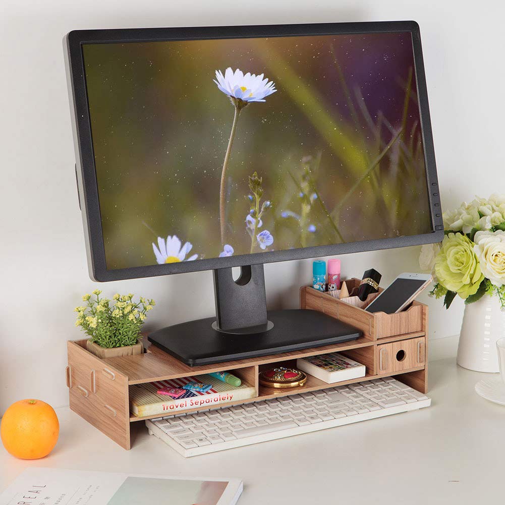 Forniture per ufficio, Supporto per laptop per scrivania Supporto per monitor in legno Mobile per TV in legno Supporto per PC Supporto per laptop in legno Scaffale per scrivania