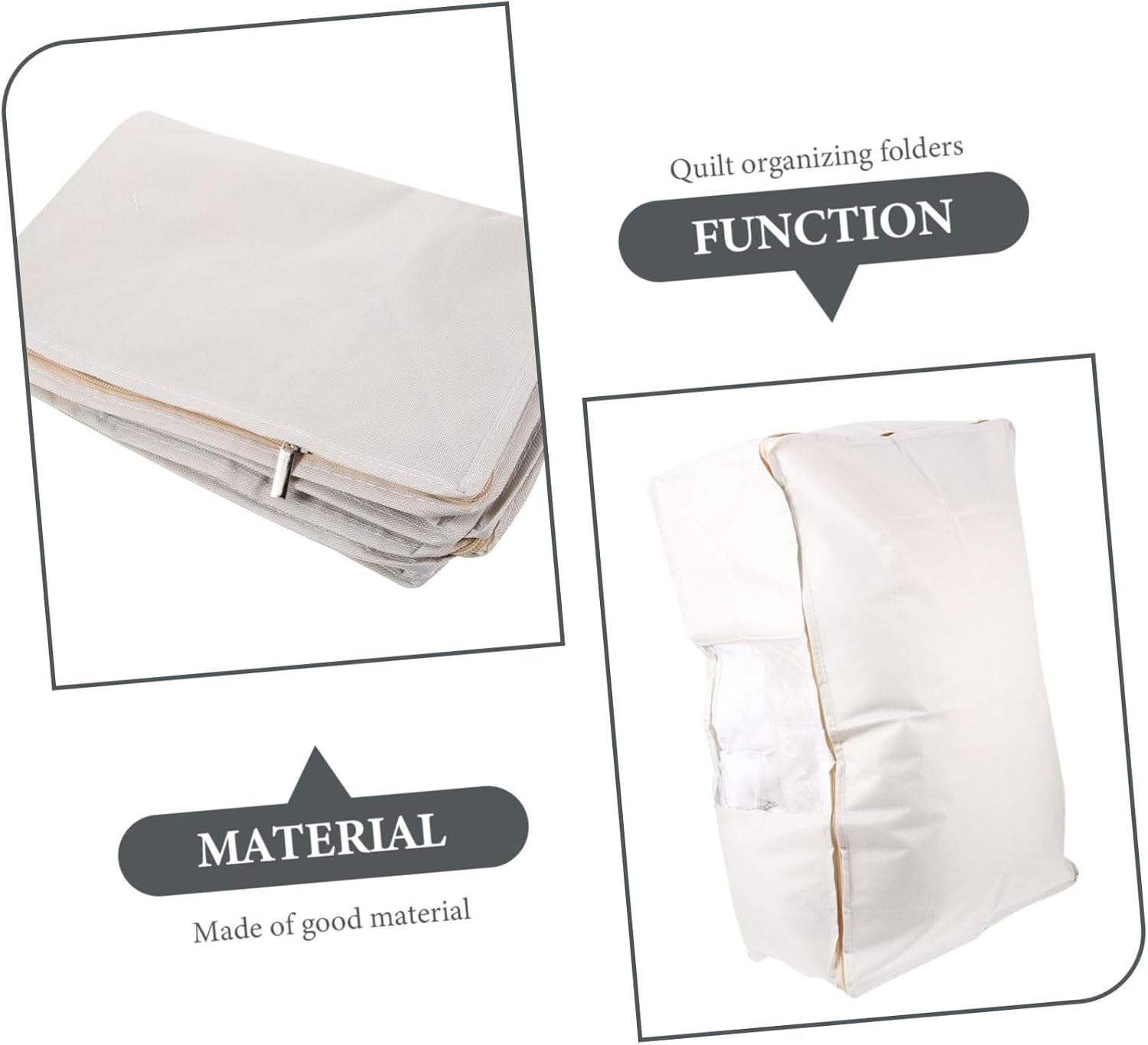 Alipis Breathable Storage Bag Quilt Storage Case Foldable Clothing Organizer Zipper and Handles